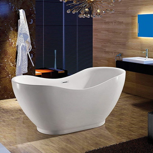 AKDY Bathroom White Color FreeStand Acrylic Bathtub And Faucet